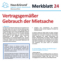 Merkblatt: Vertragsgemäßer Gebrauch der Mietsache