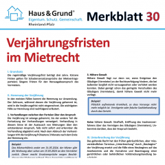 Merkblatt: Verjährungsfristen im Mietrecht
