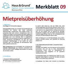 Merkblatt: Mietpreisüberhöhung