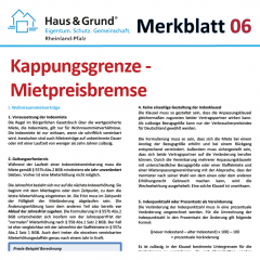 Merkblatt: Kappungsgrenze - Mietpreisbremse