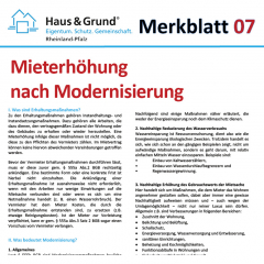 Merkblatt: Mieterhöhung nach Modernisierung