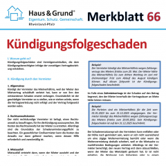 Merkblatt: Kündigungsfolgeschaden